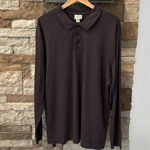 L.L. Bean Long Sleeve Polo Brown/mocha XL Men Shirt